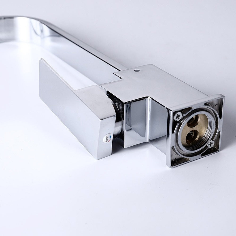 Brushed Vegetable Copper-bottomed Hot And Cold Kitchen Faucet With Rotating Single Hole Sink