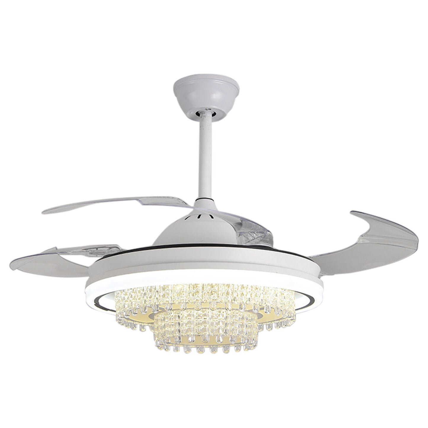 LED Fan Light Acrylic Stealth Restaurant Ceiling Fan Light Energy-saving Silent