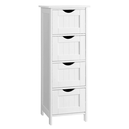 White Bathroom Storage Cabinet, Freestanding Office Cabinet with Drawers