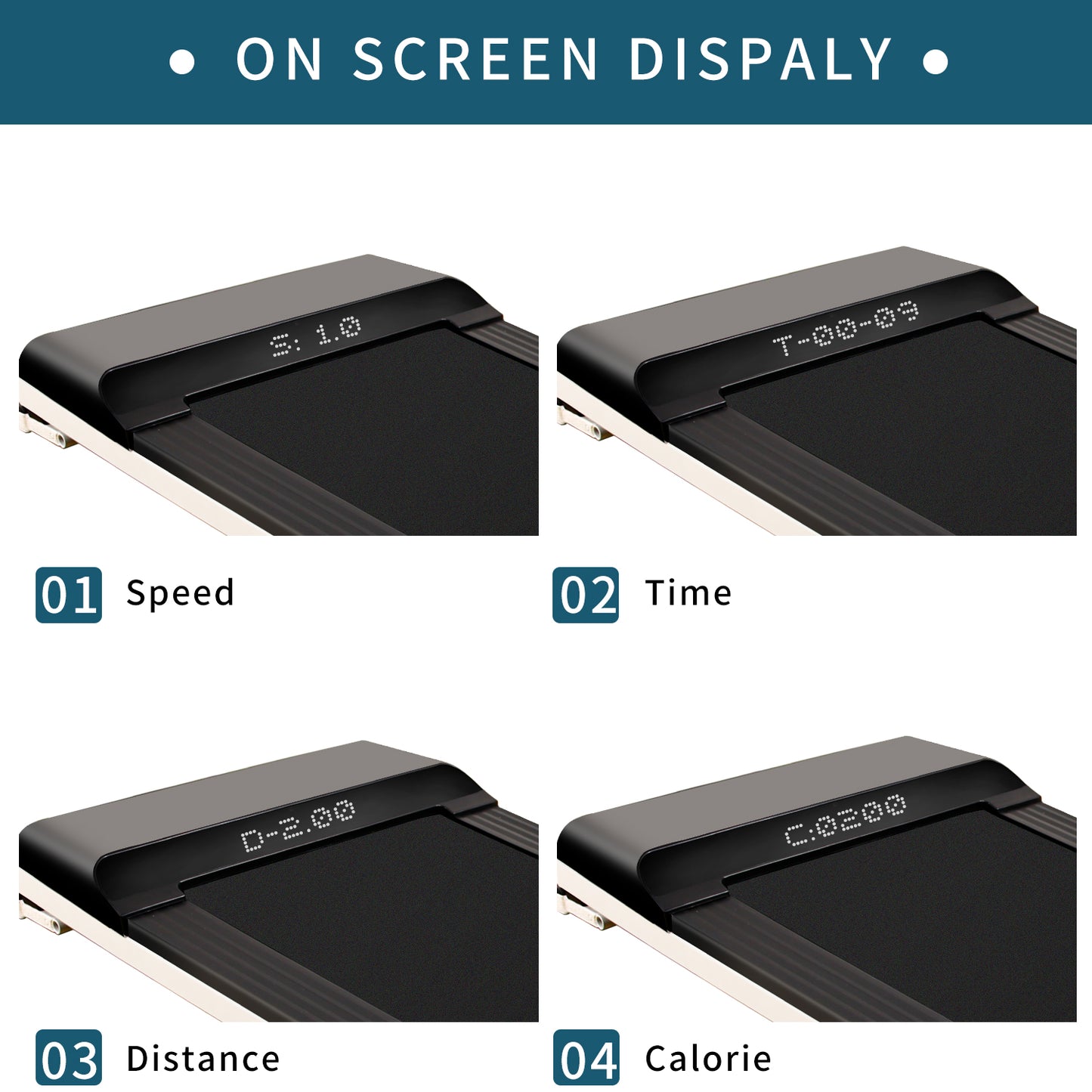 Portable Treadmill Under Desk Walking Pad Flat Slim Treadmill with LDE Display Sport APP, Running Machine for Apartment and Small Space without Assembling