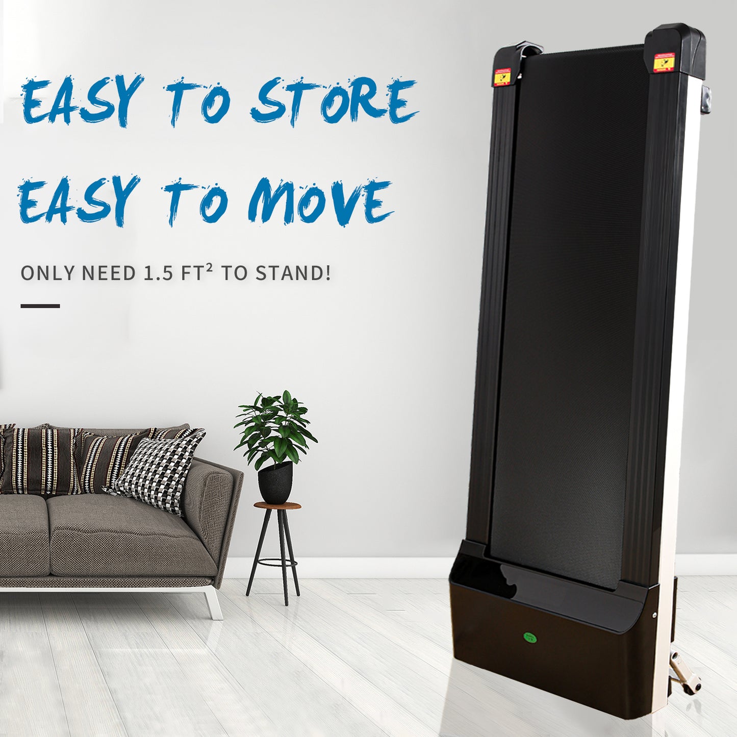 Portable Treadmill Under Desk Walking Pad Flat Slim Treadmill with LDE Display Sport APP, Running Machine for Apartment and Small Space without Assembling