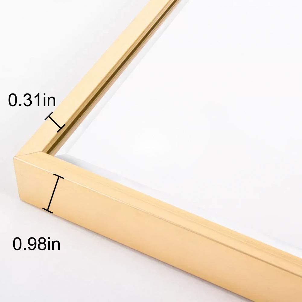 Miro 1500 400-g Full Length Mirror Floor Mirror Hanging Standing or Leaning, Bedroom Mirror Wall-Mounted Mirror with Gold Aluminum Alloy Frame, 59" x 15.7"