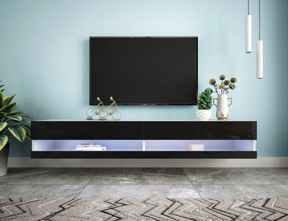 180 Wall Mounted Floating 80& TV Stand with 20 Color LEDs