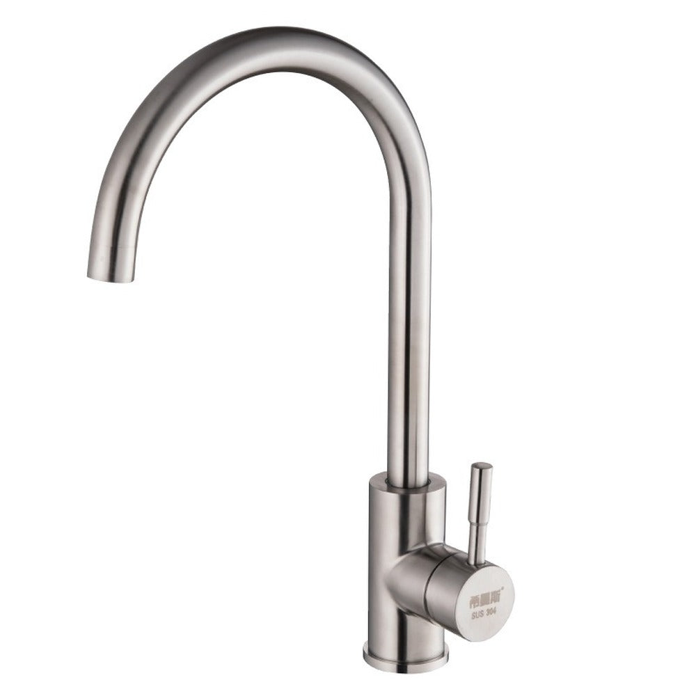 Brushed Vegetable Copper-bottomed Hot And Cold Kitchen Faucet With Rotating Single Hole Sink