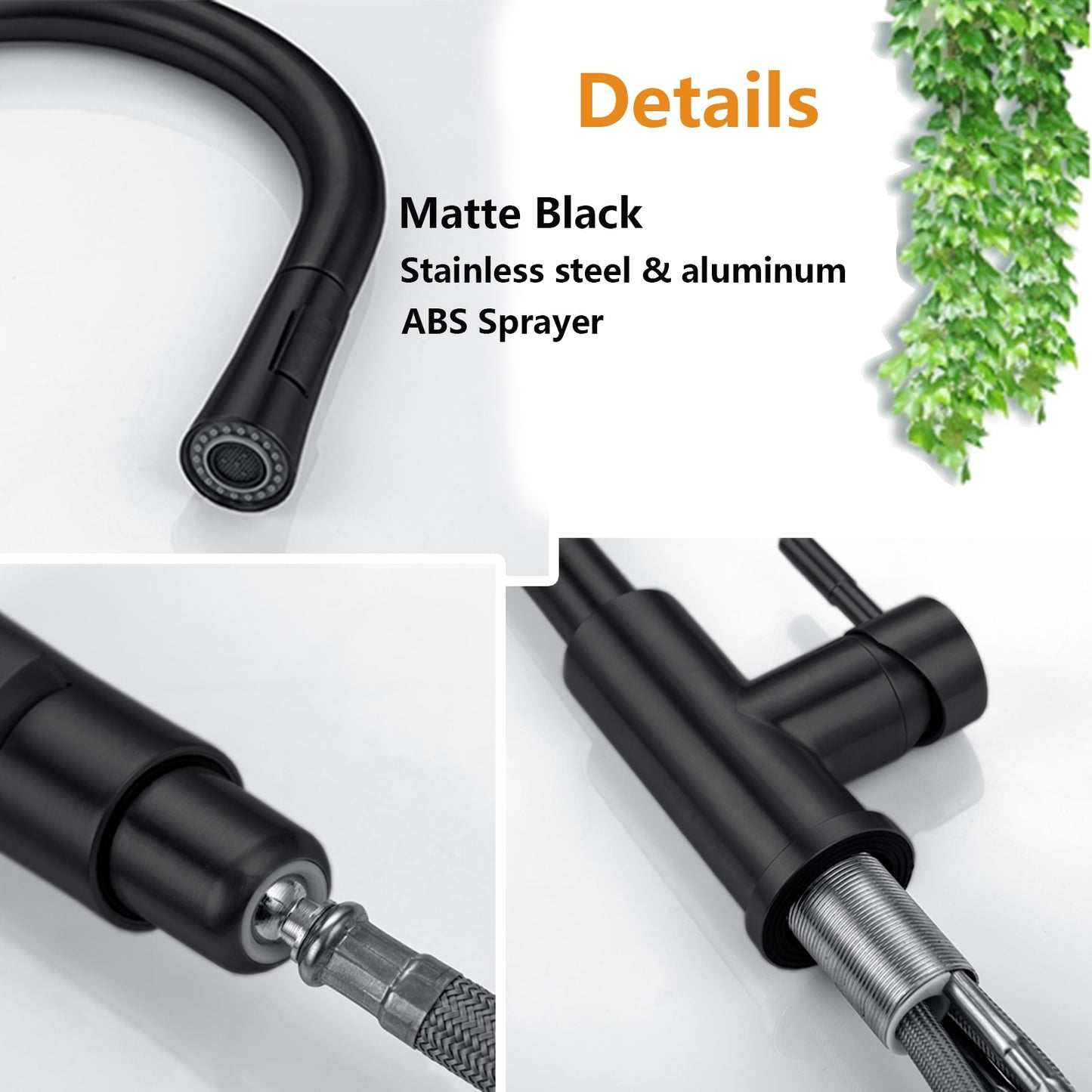 DQOK Kitchen Faucet Pull Out Brushed Nickle Sensor Stainless Steel Black Smart Induction Mixed Tap Touch Control Sink Tap