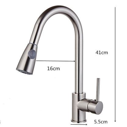 Kitchen Faucet Mixer Pull Out Kitchen Tap Single Handle Single Hole 360 Rotate Copper Chrome/ Nickel/Gold Swivel Sink Mixer Tap