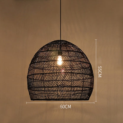 Modern Hand Woven Bamboo LED Pendant Vintage Living Room Lamp Dining Cafe Home Decor Industrial Lighting Fixtures
