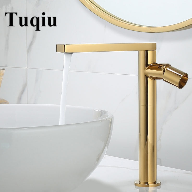 Basin Faucet Gold Bathroom Faucet Single handle Basin Mixer Tap Hot and Cold Water Faucet Brass Sink Water Crane New Arrivals