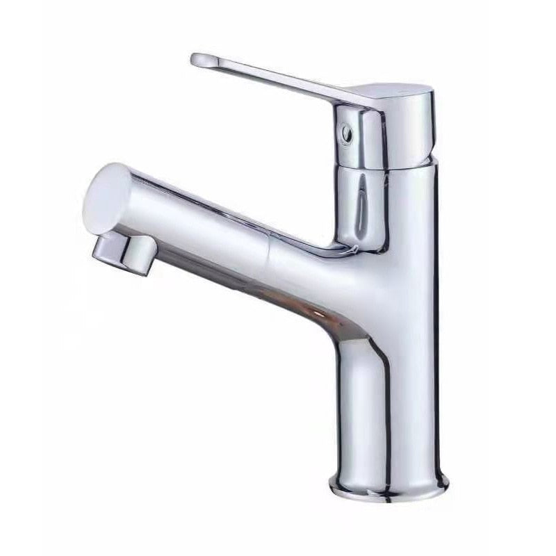 Mouthwash Basin Faucet Full Copper Basin Pull Hot Cold Double Outlet Faucet Black Wash Basin Retractable Pull Tapware Bathroom