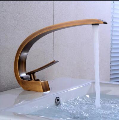 Tuqiu Basin Faucet Modern Bathroom Mixer Tap Black/Gold Wash basin Faucet Single Handle Hot and Cold Waterfall Faucet