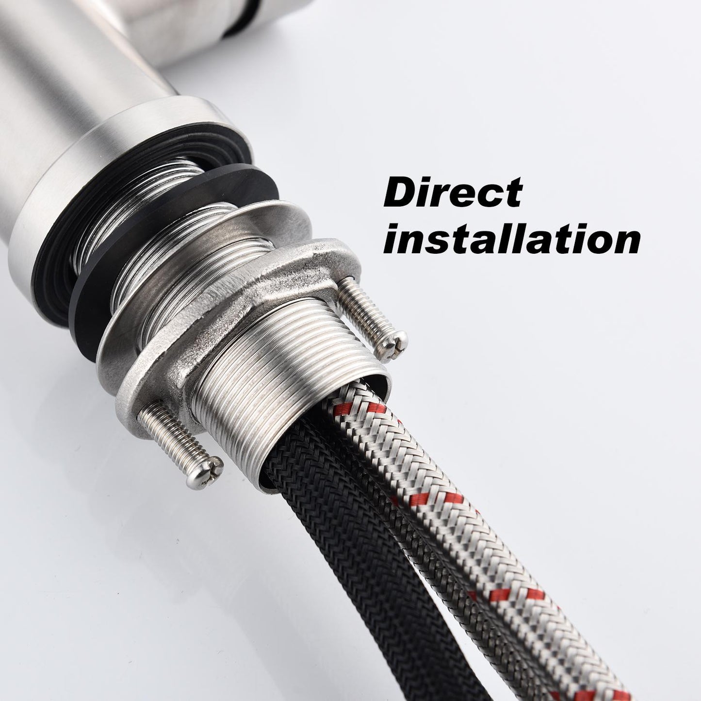 Stainless steel kitchen faucet