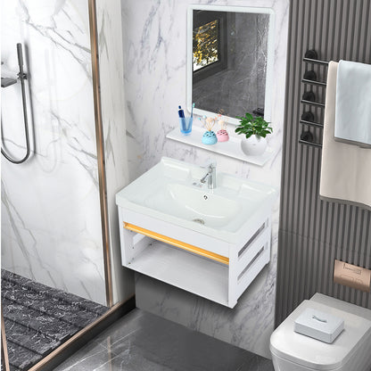 24-Inch Wall-Mounted Bathroom Space Aluminum Bathroom Cabinet Combination