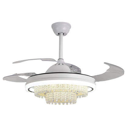 LED Fan Light Acrylic Stealth Restaurant Ceiling Fan Light Energy-saving Silent