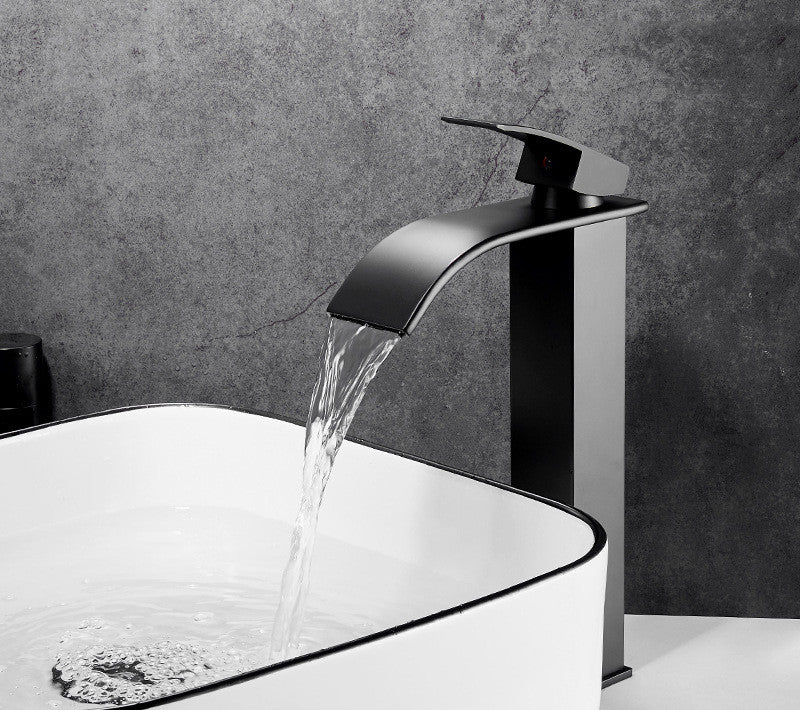 Waterfall Basin Faucet, Bathroom Above Counter Basin, Square Faucet