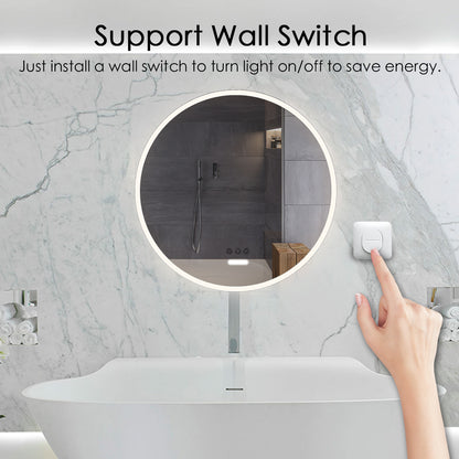 Acrylic Led mirror 24*24 Inches smart Anti fog Touch switch LED Bathroom Mirror 3 level Brightness Adjustment