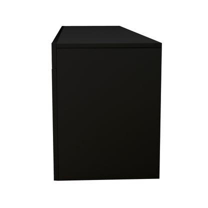 Modern Black TV Stand, 20 Colors LED TV Stand w/Remote Control Lights