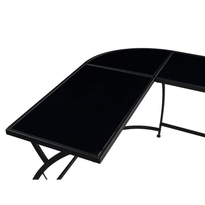 Janison Desk, Black Glass & Black 92590