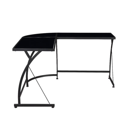 Janison Desk, Black Glass & Black 92590