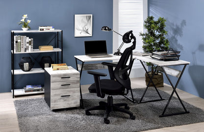 Zafiri Writing Desk, Antique White & Black Finish 92812