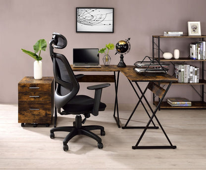 Zafiri Writing Desk, Weathered Oak & Black Finish 92810