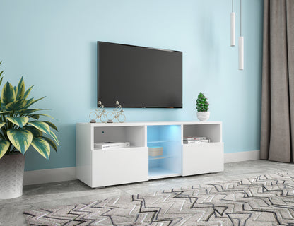 Modern Minimalist TV Cabinet Living Room with 20 colors LED Lights,TV Stand Entertainment Center (White) Modern High-Gloss LED TV Cabinet, Simpleness Creative Furniture TV Cabinet