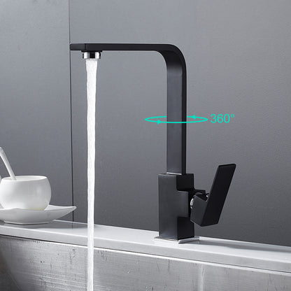 Brushed Vegetable Copper-bottomed Hot And Cold Kitchen Faucet With Rotating Single Hole Sink