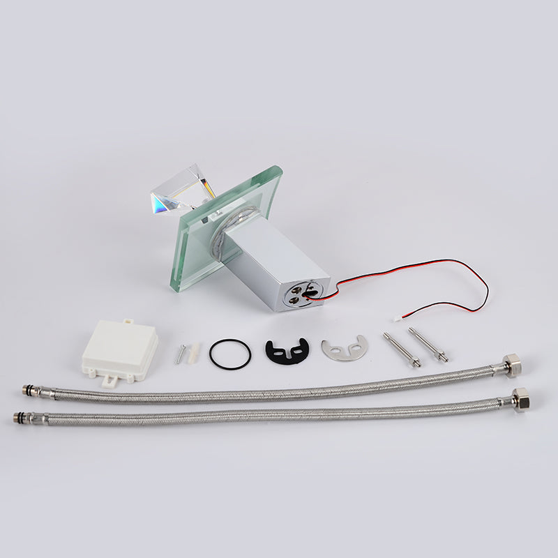 LED Illuminated Waterfall Glass Basin Faucet