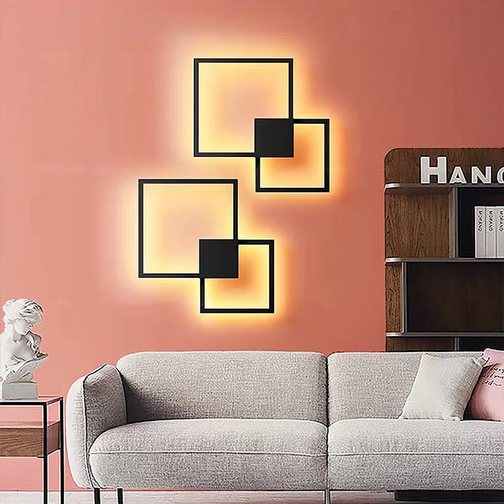 Simple geometric line LED shape wall light