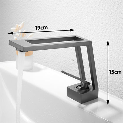 Tuqiu Basin Faucet Black Brass Widespread Bathroom Sink Faucet 3 Hole Widespread Basin Mixer Double Handle Hot  Cold Water Tap
