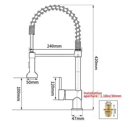 Kitchen Faucets Matte Black Faucets for Kitchen Sink  Single Lever Pull Out Spring Spout Mixers Tap Hot Cold Water Crane 9009