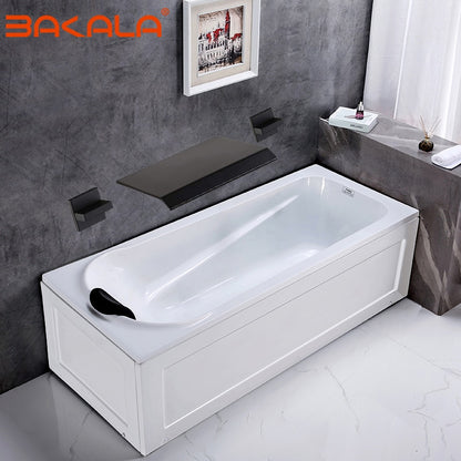 Bathroom Bathtub faucet Basin faucet Brass wall mounted Sink Mixer Tap Faucet 3 Pcs Waterfall Faucets Dual Handle Sink Mixer Tap