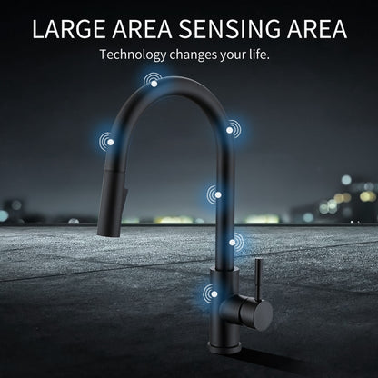 Pull Out Black Sensor Kitchen Faucets Stainless Steel Smart Induction Mixed Tap Touch Control Sink Tap Torneira De KH1005R