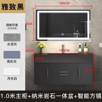 Light Luxury Modern Bathroom Cabinet Combination Bathroom Cabinet Smart Mirror Cabinet Bathroom Washbasin Bathroom Furniture