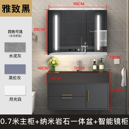 Light Luxury Modern Bathroom Cabinet Combination Bathroom Cabinet Smart Mirror Cabinet Bathroom Washbasin Bathroom Furniture