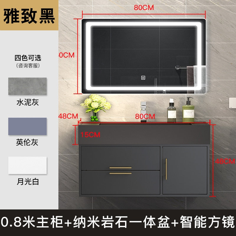 Light Luxury Modern Bathroom Cabinet Combination Bathroom Cabinet Smart Mirror Cabinet Bathroom Washbasin Bathroom Furniture