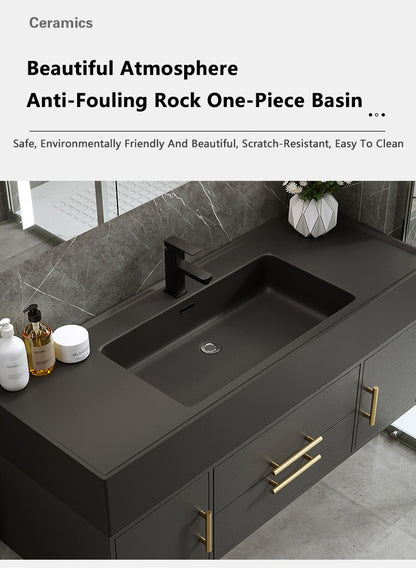 Light Luxury Modern Bathroom Cabinet Combination Bathroom Cabinet Smart Mirror Cabinet Bathroom Washbasin Bathroom Furniture