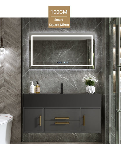 Light Luxury Modern Bathroom Cabinet Combination Bathroom Cabinet Smart Mirror Cabinet Bathroom Washbasin Bathroom Furniture