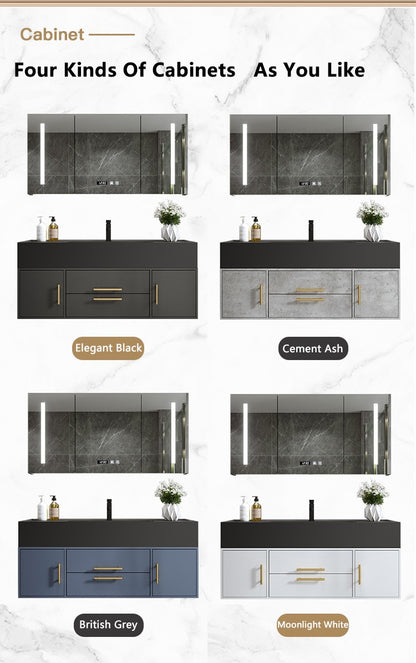 Light Luxury Modern Bathroom Cabinet Combination Bathroom Cabinet Smart Mirror Cabinet Bathroom Washbasin Bathroom Furniture