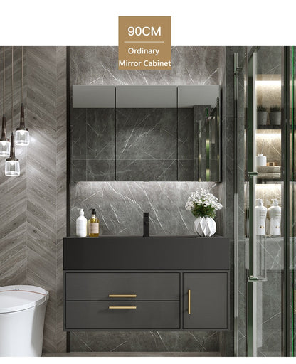 Light Luxury Modern Bathroom Cabinet Combination Bathroom Cabinet Smart Mirror Cabinet Bathroom Washbasin Bathroom Furniture