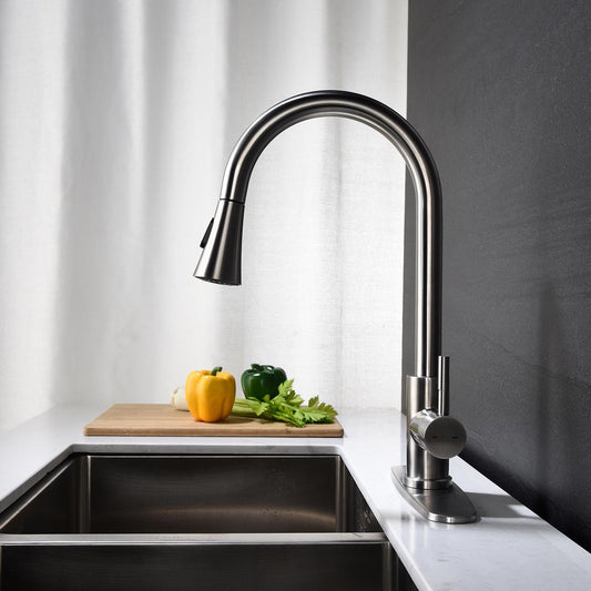 Stainless steel kitchen faucet