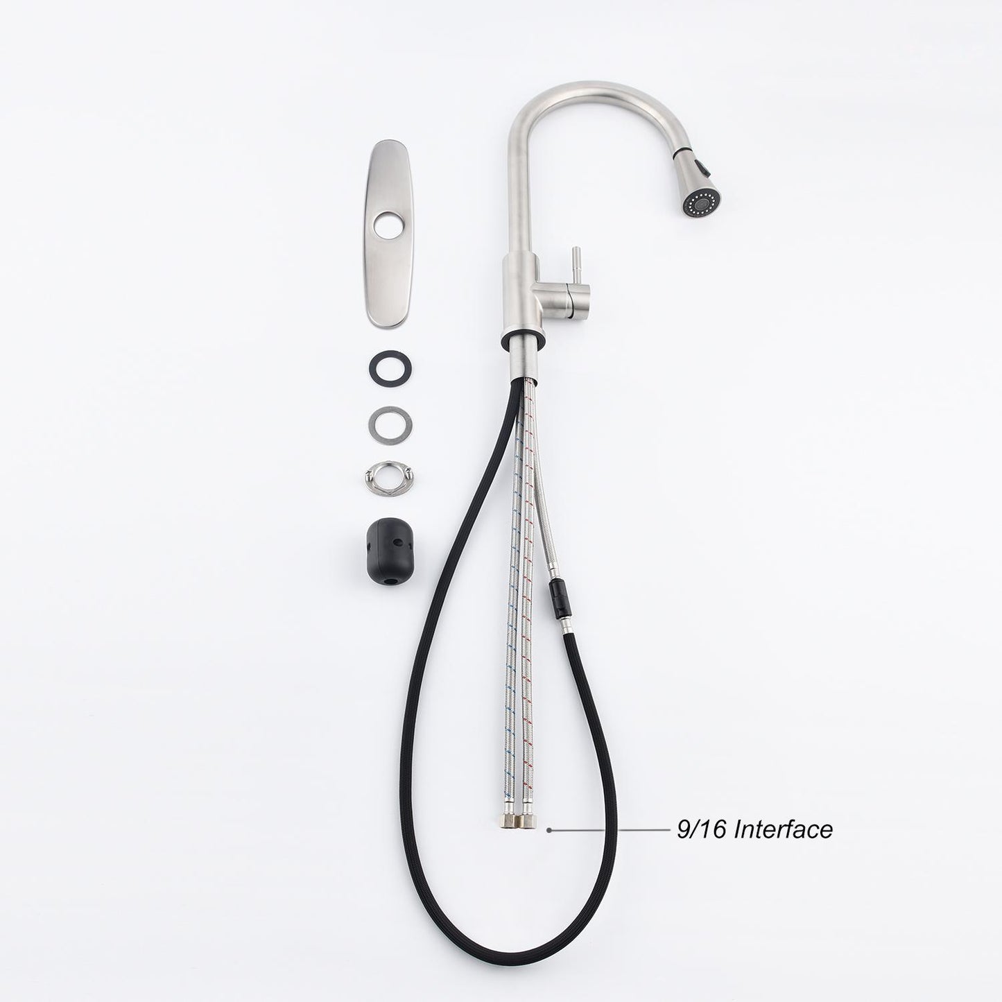 Stainless steel kitchen faucet