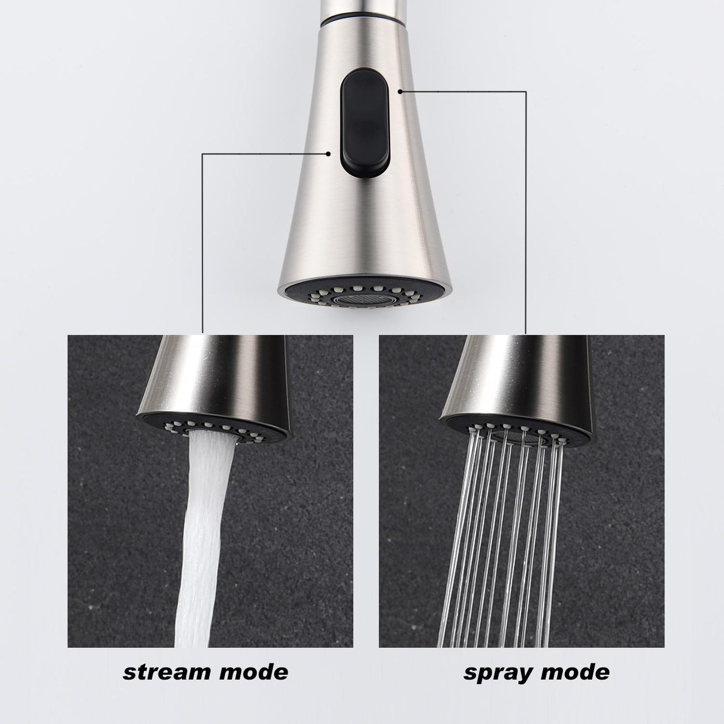 Stainless steel kitchen faucet