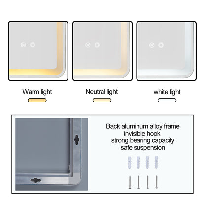Bathroom LED Mirror Anti-Fog Dimmable Wall Mounted Vanity Mirror With Lights